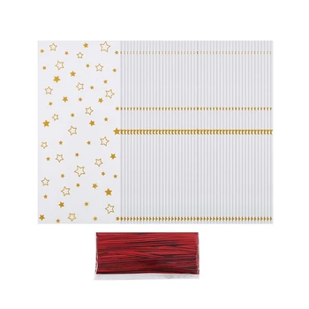 100 Штук Упаковочный пакет с цветной печатью Пентаграммы Упаковка для печенья Карман для галстука Подарок для вечеринки
