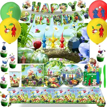 Одноразовая посуда PIKMIiN, Приключенческая игра для мальчиков, декор для вечеринки по случаю дня рождения, чашка для душа, тарелка, баннер, флаг, торт, воздушный шар