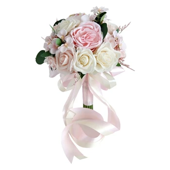 Свадебный букет невесты из искусственного шелка, свадебный цветок подружки невесты для предложения, Букеты в руках, цветочный декор
