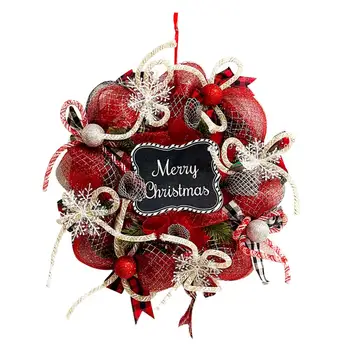 Рождественское украшение, праздничный зимний декор двери, Рождественский венок, гирлянда из снежинок, гроздья красных ягод для новогоднего фермерского дома