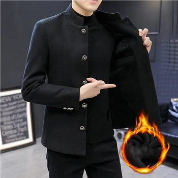 Внешнеторговый зимний мужской костюм с утолщенным стоячим воротником Корейская версия Верхнего пальто Zhongshan