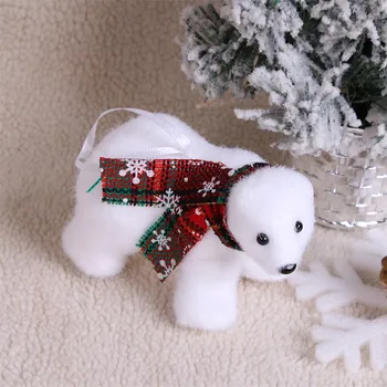 для рождественских шаров Мини-милый белый медведь, подвеска в виде Рождественской елки, украшение для дома, бусины для дверных проемов