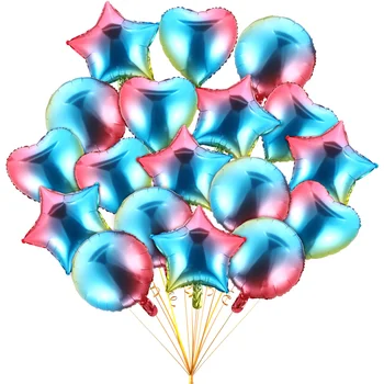 18 шт., Большой воздушный шар, воздушные шары в форме сердца, украшения для вечеринки, Свадебная Алюминиевая фольга в форме звезды, Декоративная