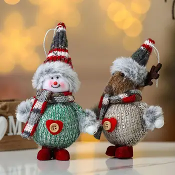 Рождественская Кукла Подвесные Праздничные Украшения Красочная Рождественская Плюшевая Кукла Подвесные Украшения Санта Клаус Снеговик Олень для Дома