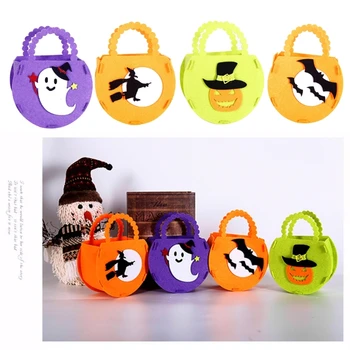 Y1UU Сумка-тоут с тыквой на Хэллоуин, сумки для конфет для детских вечеринок, портативная подарочная сумка