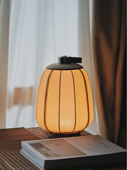 Портативная прикроватная лампа в китайском стиле, ретро, японский стиль, прикроватная лампа для спальни, сюрприз в китайском стиле, тихая атмосфера, портативная перезарядка