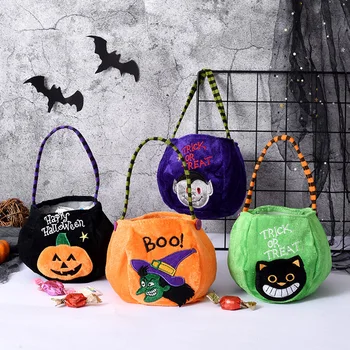 Милая переносная сумка из тыквы на Хэллоуин, сумка для сладостей для детей, подарок на День Хэллоуина, рюкзак из тыквы, сумка через плечо