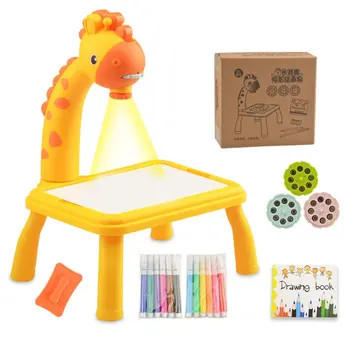 Детский светодиодный проектор, стол для рисования, игрушки, детская доска для рисования, стол для художественных промыслов, обучающие инструменты для рисования, игрушка для девочки