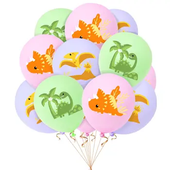 10шт Розовых воздушных шаров с динозаврами, украшение вечеринки, Детский День рождения, Воздушные шары, 12-дюймовые Латексные шары с динозаврами