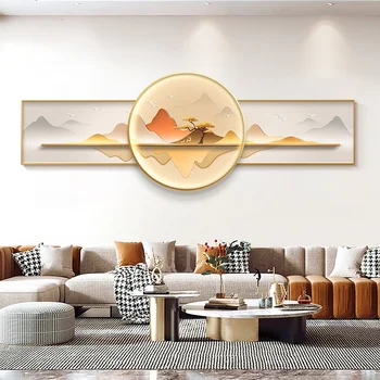 Картина Горизонтальная Высококачественный Элегантный Новый китайский диван Фон Настенный пейзаж Картина Спальня Цзиньшань Подвесная картина
