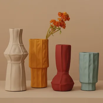 Nordic creative ins керамические вазы для сушеных цветов гостиная Morandi color ваза для сушеных цветов декоративные украшения украшения дома