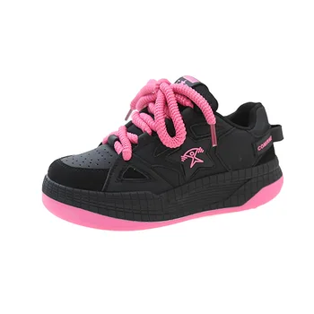 Кроссовки на задней подошве для девочек с розовым ремешком, повседневная популярная женская спортивная обувь для прогулок и бега на открытом воздухе, увеличивающая рост, Бесплатная Доставка
