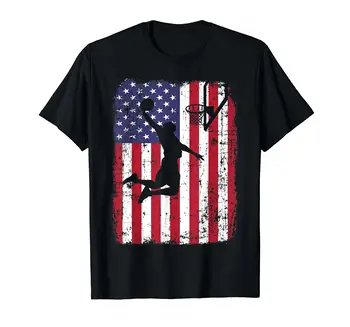 100% Хлопок, США, Баскетбольная футболка с американским флагом, мужские И женские футболки унисекс, Размер S-6XL