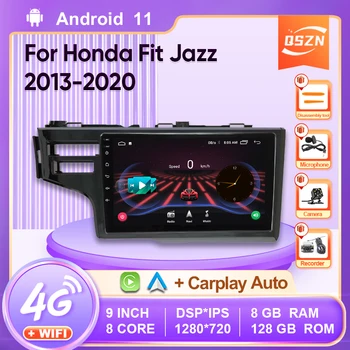 Автомобильная стереосистема QSZN Android 12 для Honda Fit Jazz 2013-2020 Мультимедийный видеоплеер Навигация GPS 2 Din 4G WiFi Аудио DVD