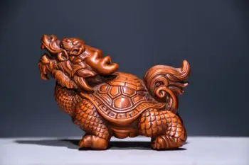 Китайская коллекция статуэток черепахи-дракона ручной работы из самшита