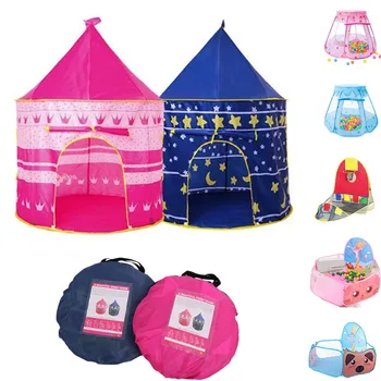 Портативные Детские палатки Castle Kids Play House Игрушки для кемпинга Tipi Prince Складная палатка На День Рождения Рождественские Подарки на открытом воздухе Декор комнаты