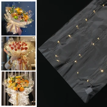 Оберточная бумага для букетов цветов со светодиодной подсветкой, Креативная Подарочная бумага 