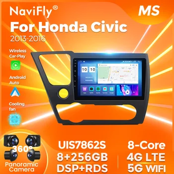 2Din Android 12 Автомобильный GPS Navi Плеер Для Honda Civic 2013 2014 2015 2016 Naviagation Мультимедиа DSP 4G LTE Wifi Беспроводной Carplay