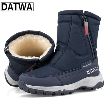 Datwa Зимние толстые теплые плюс бархатные противоскользящие ботинки для рыбалки, мужские спортивные лыжные водонепроницаемые легкие походные ботинки