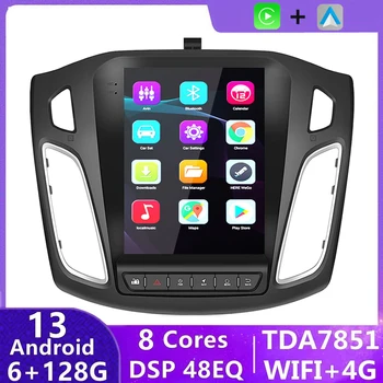 Для Ford Focus 3 Mk3 2012 2013-2017 2018 2Din Android 13 Автомобильный Радио Мультимедийный Плеер Видео 6G + 128G Carplay Стерео IPS Экран RDS