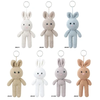 Брелки для ключей в форме кролика ручной работы, связанные крючком, Креативно представляют детские игрушки, брелки для ключей, подарки на день рождения X90C