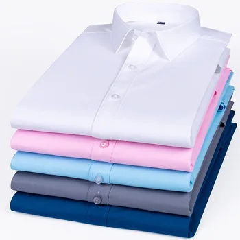 Новые высококачественные мужские рубашки большого размера S-8XL, классические приталенные Элегантные вечерние рубашки для блузок, одежды