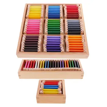 Для детей Дошкольного возраста Учебные пособия Монтессори Материал Деревянная цветная коробка Игрушка для раннего развития