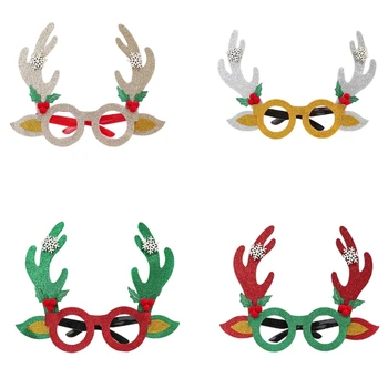 Рождественские очки Новогодние Блестящие очки Рождественские очки из оленьего рога 2023