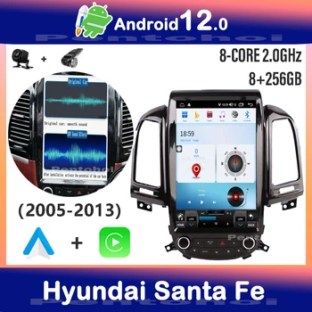 Pentohoi Android 12 Для Hyundai Santa Fe 2005-2013 Автомобильный Радио Мультимедийный плеер DSP QLED GPS Для Tesla Экран 8 + 256G 10,4 Дюйма