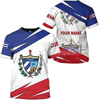 2023 новый CubaT-рубашка с кубинским флагом досуг мода улице пользовательское имя футболка с круглым вырезом мужская и женская футболка
