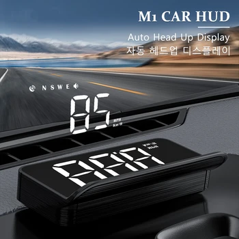 M1 Автомобильный HUD OBD2 GPS головной дисплей Электроника проектор лобового стекла Цифровой спидометр Напоминание о вождении для всех автомобилей 2023.