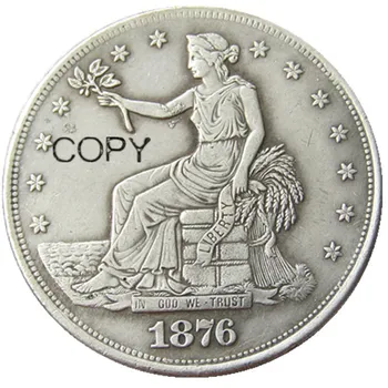 Монета-копия в 1876 торговых Долларах США с серебряным покрытием
