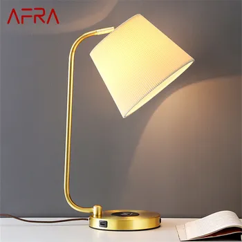 Настольная лампа AFRA Nordic из латуни Современная простота Гостиная Спальня кабинет Светодиодная оригинальная настольная лампа