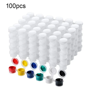 Упаковка из 100 Коробок Пигмента Прозрачные Контейнеры Для Хранения Краски Mini Painting Cup Jar 5 мл