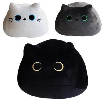Кавайная подушка с черным котом, плюшевые игрушки-куклы, Милая подушка с черным котом, кукла-котенок, Высококачественные подарки, украшающие детские игрушки размером около 8 см