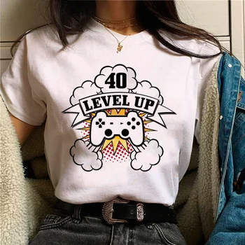 Мужской топ 1990 года на 40-летие, женская футболка с рисунком, японская одежда для девочек