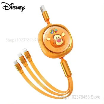 Кабель для передачи данных Disney Mickey Minnie Winnie Lotso 3 in1, быстрое зарядное устройство, кабель для передачи данных Android Type-C Line для телефона Huawei Samsung iPhone