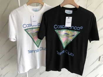 Футболка Tennis Club Casablanca Для мужчин и женщин, футболка с принтом Hill, черно-белая футболка, тренажерный зал